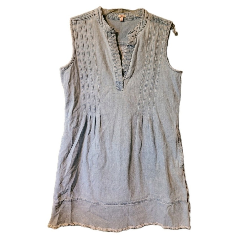 Reba Blue Jean Sleeveless Denim Midi Dress Womens Medium Tomato Girl